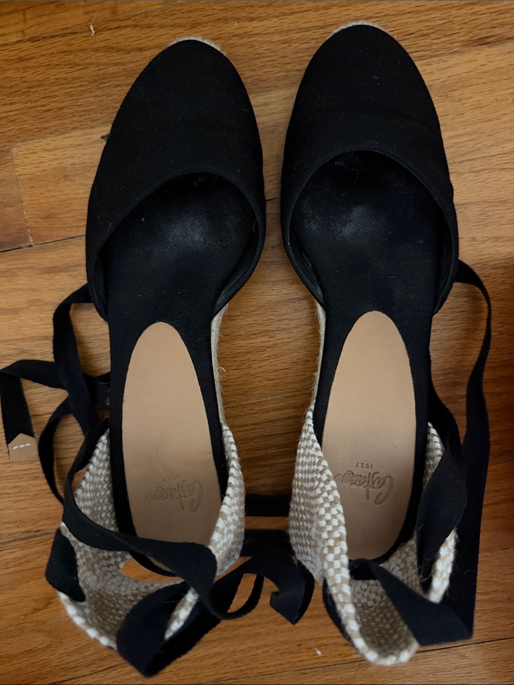 Castaner Carina Canvas Ankle-Tie Wedge Espadrilles 40 - Picture 3 of 4